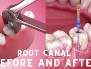 Root canal before and after