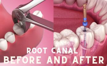 Root canal before and after